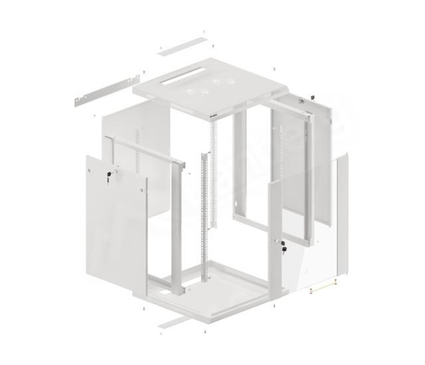 Lanberg Wisząca 19" 15U 600x600mm jednosekcyjna (szara) - 455397 - zdjęcie 2
